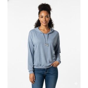 Michael Kors‎ Hoodie Womens Large Blue Heathered Logo Charm Pullover Sweatshirt